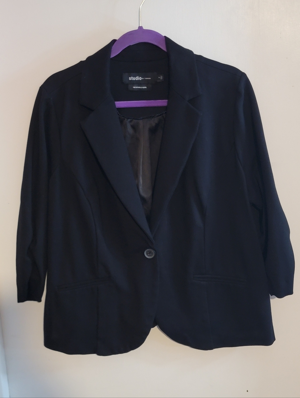 Studio By Torrid Black Women's One-Button Ponte Blazer